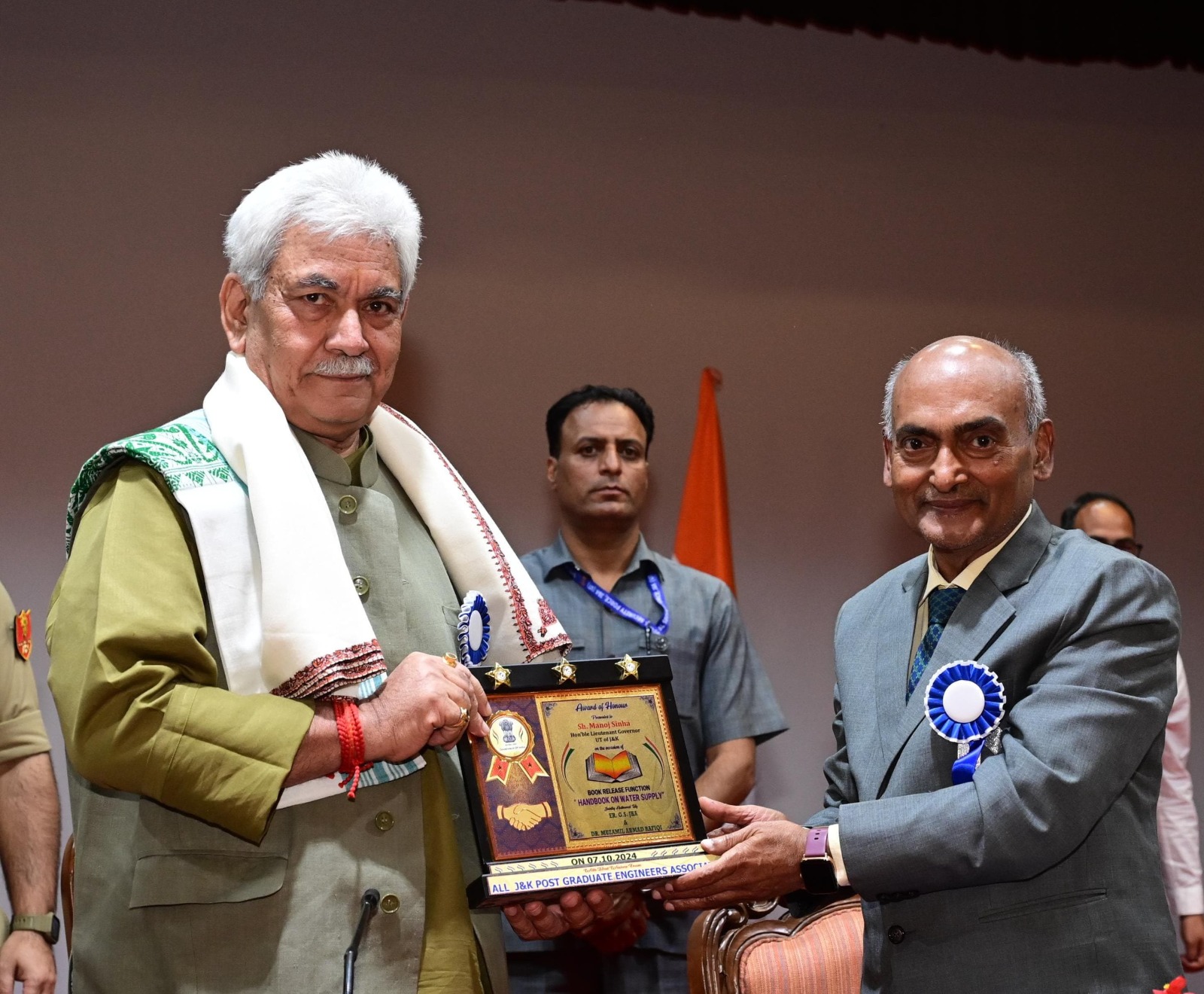 LG Sinha releases book titled ‘Handbook on Water Supply’, authored by G