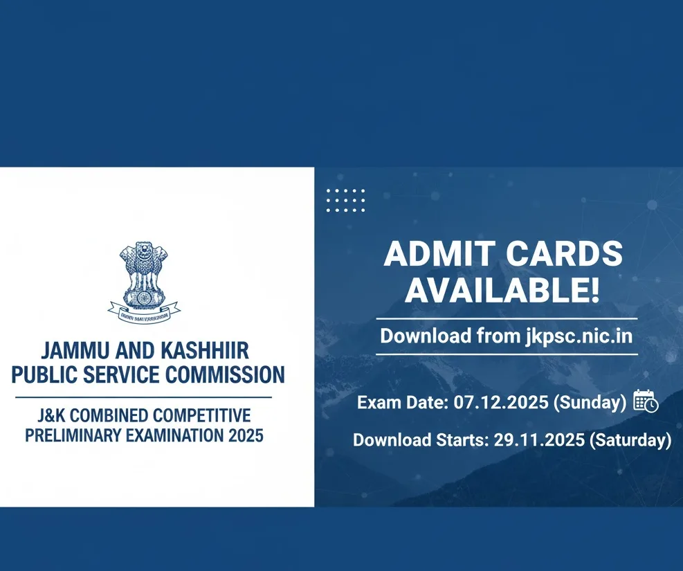 J&K Combined Competitive (Preliminary) Examination-2025, shall be conducted on 07.12.2025 (Sunday) – Rising Kashmir