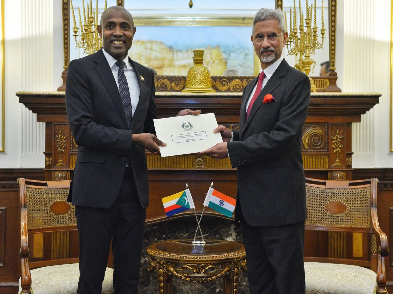 EAM Jaishankar meets with Foreign Minister of Comoros Mbae Mohamed ahead of IAFMM 2026